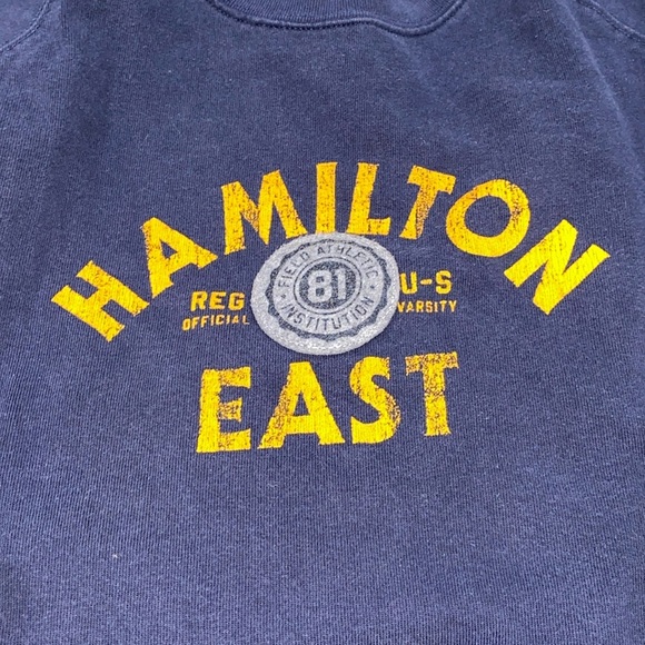 Old navy vintage blue sweatshirt size XLarge Hamilton east graphic - Picture 6 of 6
